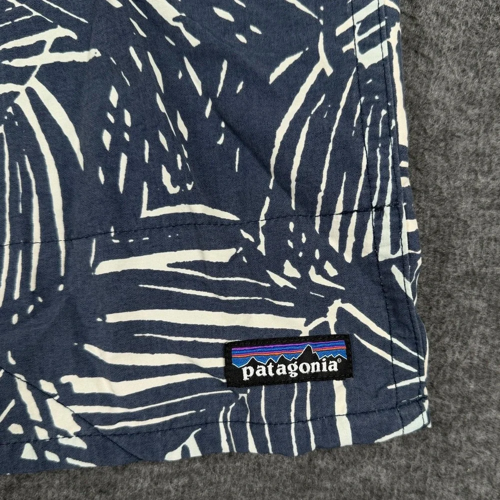 Patagonia Mens Large Blue Rain Fern Baggies Lined Swim Trunks Shorts 58034